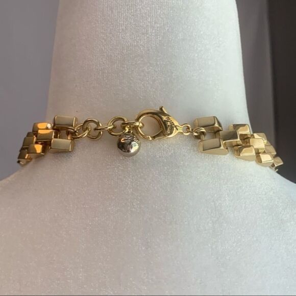 Lulu Frost Sequin Rumba Gold Played Chain Link Statement Necklace - Picture 5 of 6